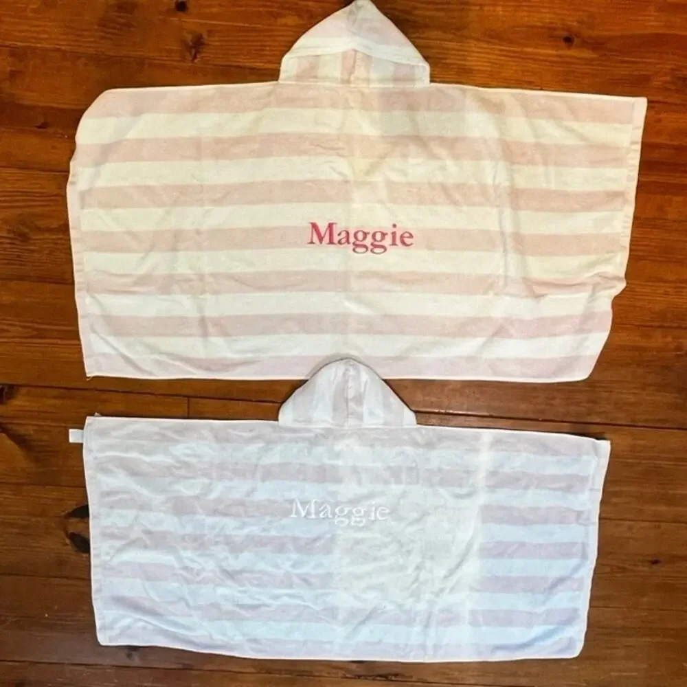 Pottery Barn Kids Hooded Bath Beach Towel Bundle - Maggie